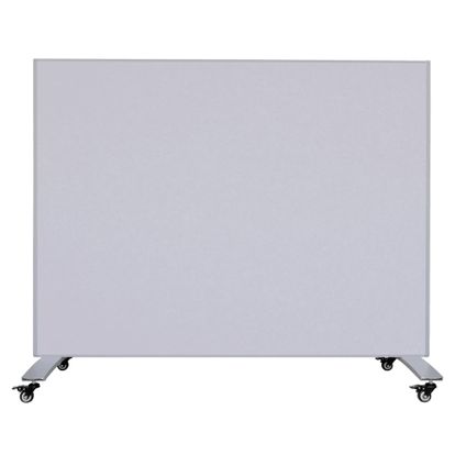 Mobiele scheidingswand - Akoestisch paneel/whiteboard - 160x120 cm - Licht grijs/Wit