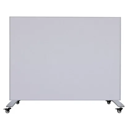 Cloison mobile - Panneau acoustique / tableau blanc - 160x120 cm - Gris clair / Blanc