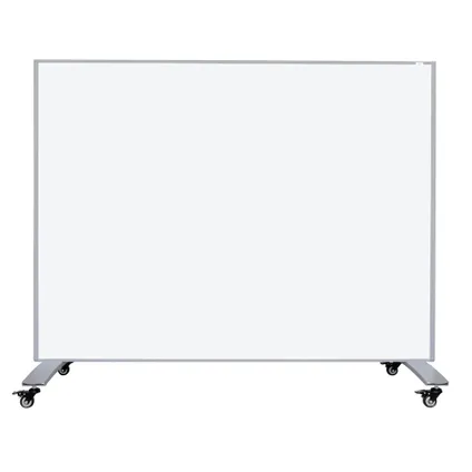 Cloison mobile - Panneau acoustique / tableau blanc - 160x120 cm - Gris clair / Blanc 2