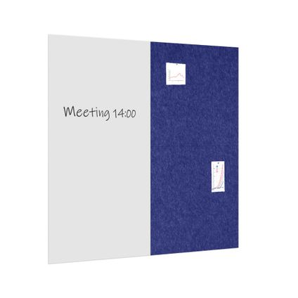 Whiteboard / prikbord pakket 200x200 cm - 1 whiteboard + 2 akoestische panelen - Donkerblauw