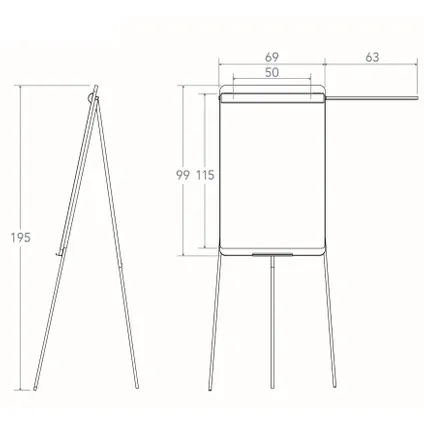 Rocada Natural flipover - Magnetisch whiteboard oppervlak - 69 x 99 cm 9