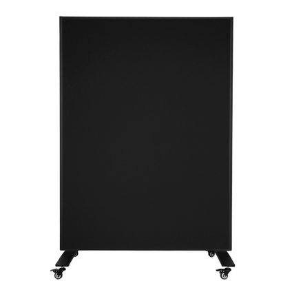 Mobiele scheidingswand - Akoestisch paneel/whiteboard - 120x160 cm - Zwart/Wit
