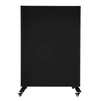 Cloison mobile - Panneau acoustique / tableau blanc - 120x160 cm - Noir / Blanc