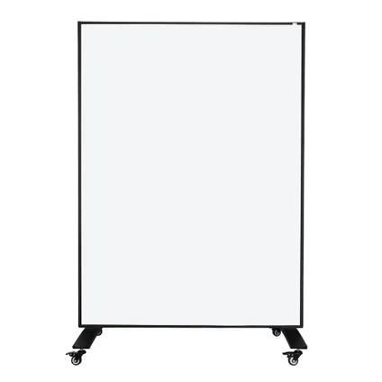 Cloison mobile - Panneau acoustique / tableau blanc - 120x160 cm - Noir / Blanc 2