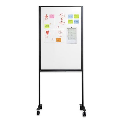 Verrijdbaar whiteboard werkbord / scheidingswand - Emaille - 120x75 cm
