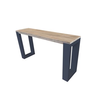 Wood4you - Side table enkel steigerhout 180 cm - Bijzettafel - Antraciet - Eettafels