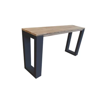 Wood4you - Side table enkel steigerhout 180 cm - Bijzettafel - Antraciet - Eettafels 2
