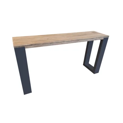 Wood4you - Side table enkel steigerhout 180 cm - Bijzettafel - Antraciet - Eettafels 3