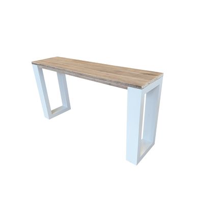 Wood4you - Side table enkel steigerhout 180 cm - Bijzettafel - Wit - Eettafels