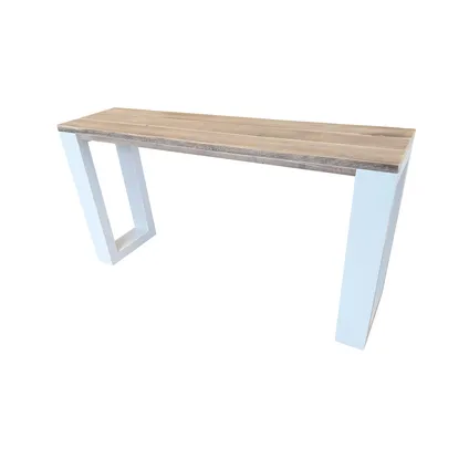 Wood4you - Side table enkel steigerhout 180 cm - Bijzettafel - Wit - Eettafels 2