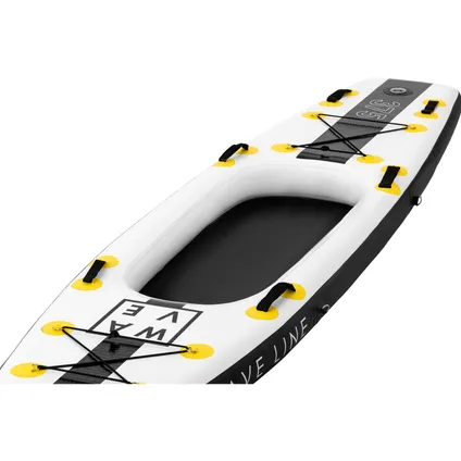 Gymrex Inflatable SUP-bord - 120 kg - zwart/geel - set met peddel en accessoires GR-SPB375 7
