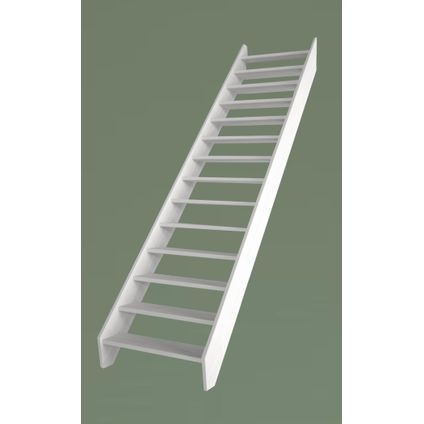 HandyStairs escalier ouvert "Basica60" - pin (40mm) - 1x apprêt blanc - 8 marches (180/136)