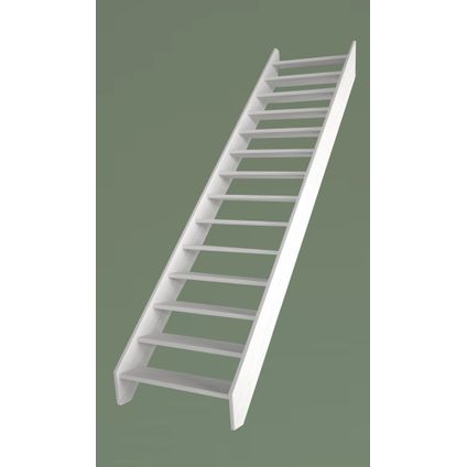 HandyStairs escalier ouvert "Basica60" - pin (40mm) - 1x apprêt blanc - 11 marches (240/181)
