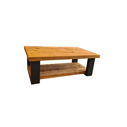 Wood4you - Salontafel New England - Roasted wood 100Lx90Dx40H Dubbel antraciet - - Eettafels