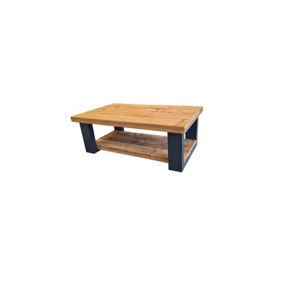 Wood4you - Salontafel New England - Roasted wood 100Lx90Dx40H Dubbel antraciet - - Eettafels 2