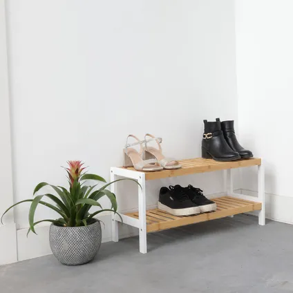 Meuble à chaussures Bamboo (2 niveaux) - Meuble à chaussures 70x33x26 cm 3