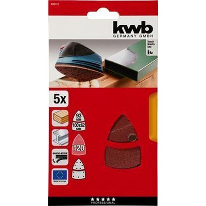 KWB schuurschijf - K120 - PSM - Voor deltaschuurmachine & mouse- 5 stuks