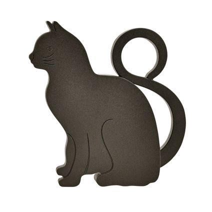 Esschert Design Deurstopper - kat - kunststof - zwart - 11 x 9 cm