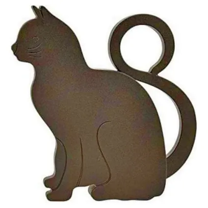 Esschert Design Deurstopper - kat - kunststof - zwart - 11 x 9 cm