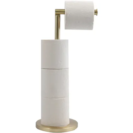 MSV Wc/toiletrolhouder reservoir - metaal - goud - 54 cm - 4 rollen 2