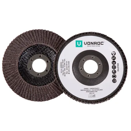 Lot de 2 disques à lamelles universels - K40 & K60 - Ø 115 x 22,2 mm