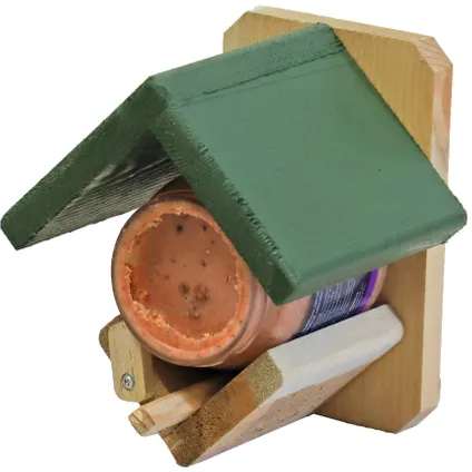 Boon Vogelhuisje/voederhuisje - hout - met groen dakje - 16 cm 2