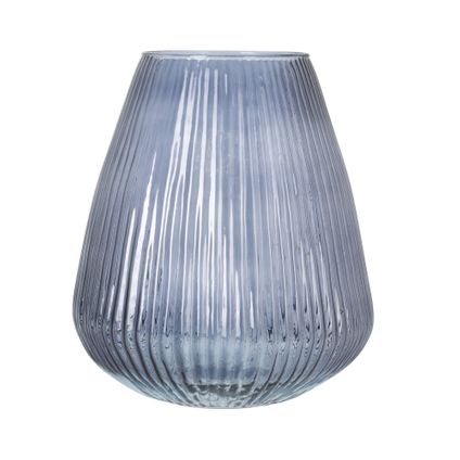 Excellent Houseware Vaas - glas - blauw - 25 x 37 cm