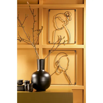 Mica Decorations Wanddecoratie - metaal - vrouw - L40 x H50cm 3