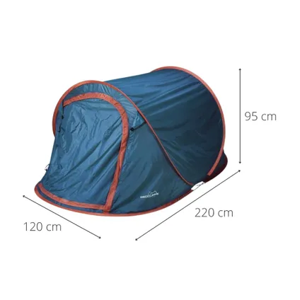 HIXA Pop-Up Tent 1 Persoons Blauw 220x120x95cm Kamperen 2