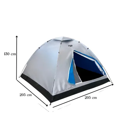 HIXA Aktive Tent 2 Person Dome Festival Grey 205x205x130cm 3