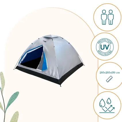 HIXA Aktive Tent 2 Person Dome Festival Grey 205x205x130cm 4