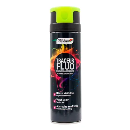 Fluorescerende verf Aerosol - Richard 500 ml - Fluo Geel 3