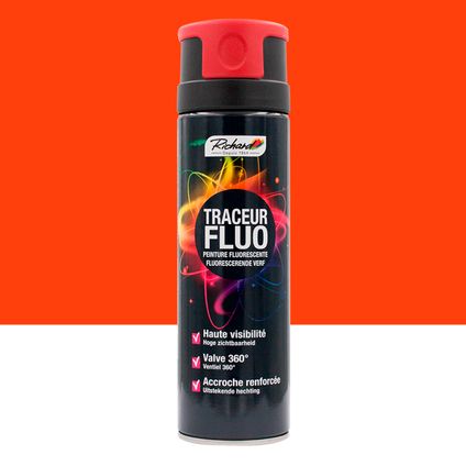 Fluorescerende verf Aerosol - Richard 500 ml - Fluo Rood