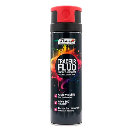Fluorescerende verf Aerosol - Richard 500 ml - Fluo Rood 3
