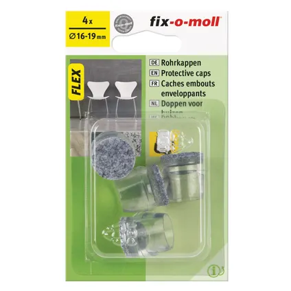 Fix-O-Moll pootdoppen vilt Flex transparant 16-19mm 4 st 2
