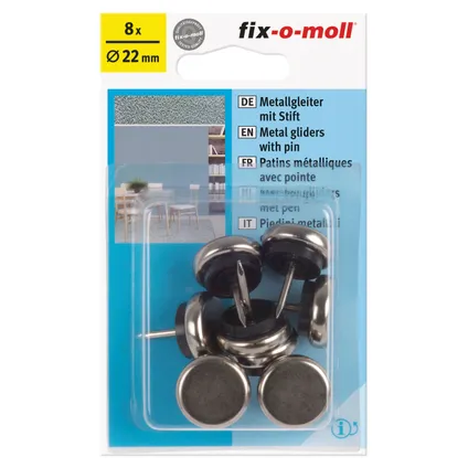Fix-O-Moll meubelglijders metaal 22 mm 8 st 2