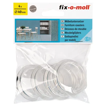 Fix-O-Moll meubelglijders transparant 40 mm 4 st 2