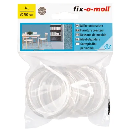 Fix-O-Moll meubelglijders transparant 50 mm 4 st 2