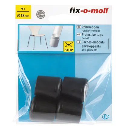 Fix-O-Moll anti-slip pootdoppen zwart 18mm 4 st 2