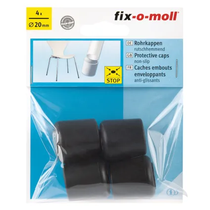 Fix-O-Moll anti-slip pootdoppen zwart 20mm 4 st 2