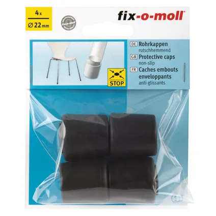 Fix-O-Moll anti-slip pootdoppen zwart 22mm 4 st 2