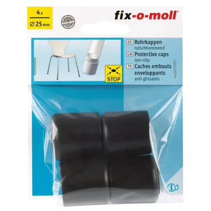 Fix-O-Moll anti-slip pootdoppen zwart 25mm 4 st 2