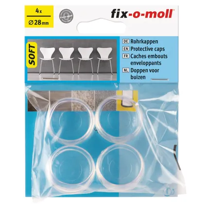 Fix-O-Moll tafelpootdoppen flexibel transparant 28mm 4st 2