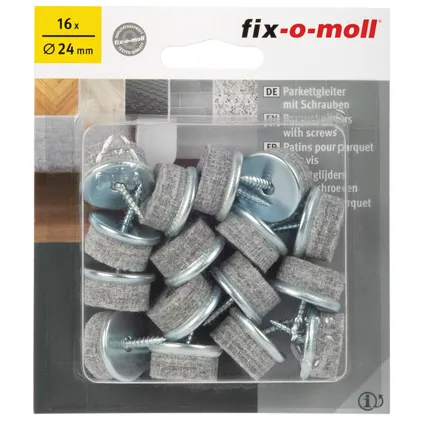 Fix-O-Moll meubelviltglijders met schroef 24mm 16 st 2