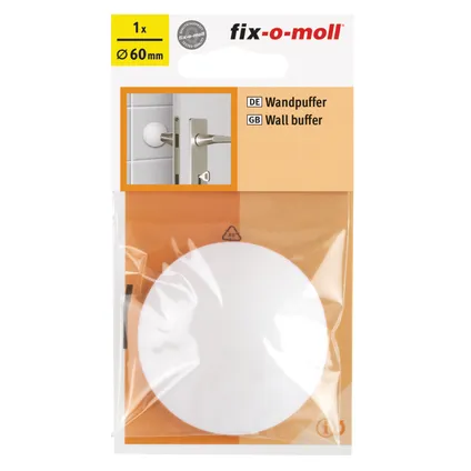 Fix-O-Moll stootbuffer zelfklevend + schroef wit 60 mm 2
