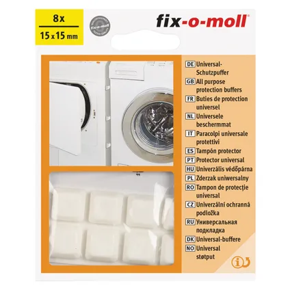 Fix-O-Moll muurstopper zelfklevend wit 18x18mm 8st 2