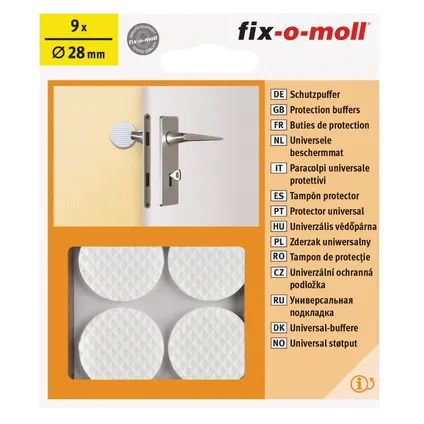 Fix-O-Moll wanddeurstop zelfklevend wit 28mm 9 st 2