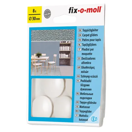 Fix-O-Moll tapijtglijders zelfklevend wit 30mm 8st 4