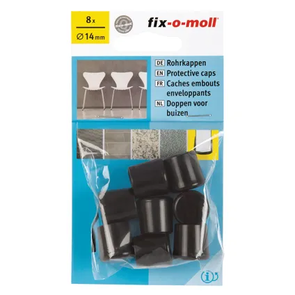 Fix-O-Moll stoelpootdoppen zwart 14 mm 8st 2