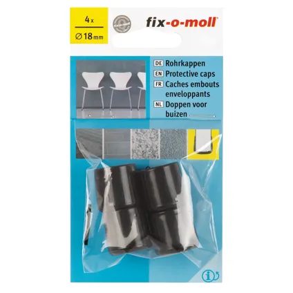 Fix-O-Moll stoelpootdoppen zwart 18 mm 4st 2